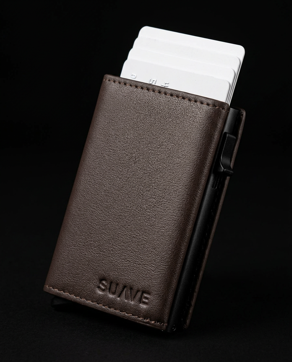 Smartes Slim-Wallet – 100 % echtes Leder